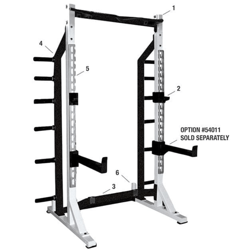 YORK STS Self Standing Half Rack White |  54009
