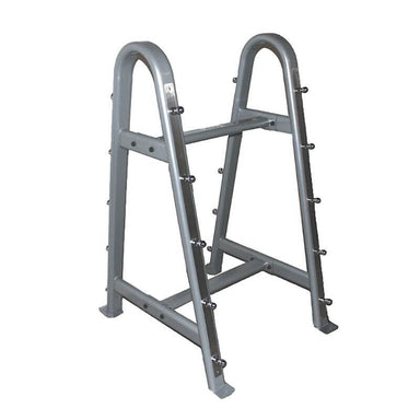 BB-10 Troy Double Sided Horizontal Fixed Barbell Rack Empty Silver