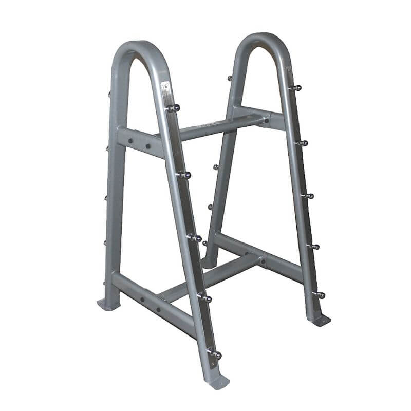 BB-10 Troy Double Sided Horizontal Fixed Barbell Rack Empty Silver