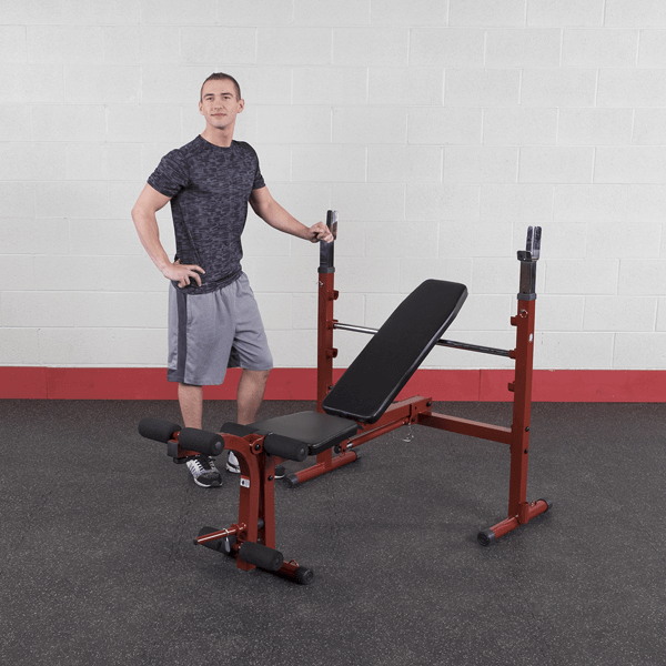 BFOB10   Body Solid Best Fitness Olympic Bench with Leg Developer  Sample Exercise