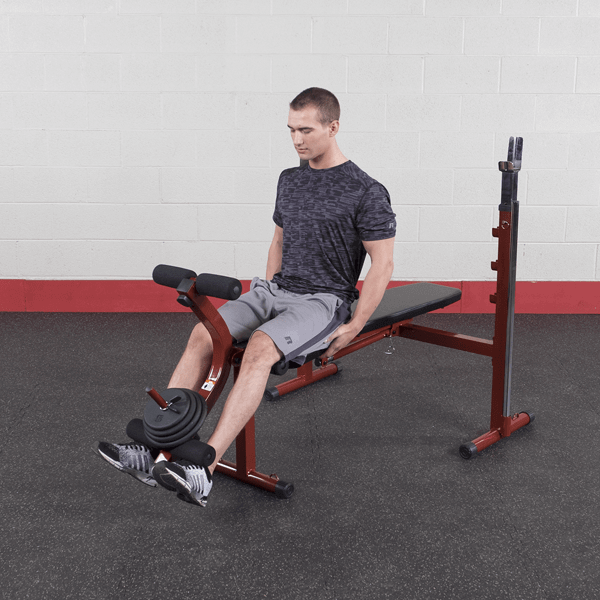 BFOB10   Body Solid Best Fitness Olympic Bench with Leg Developer  Sample Exercise