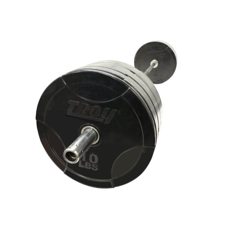 BO-SBP TROY Black Solid Interlocking Bumper Plate with Bar