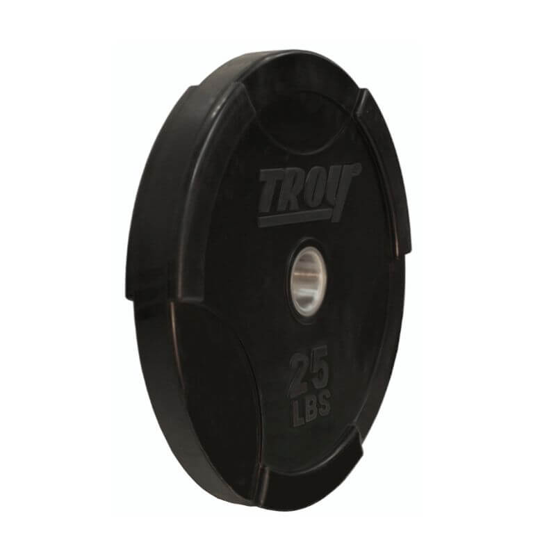 BO-SBP TROY Black Solid Interlocking Bumper Plate with Steel Insert 25lb