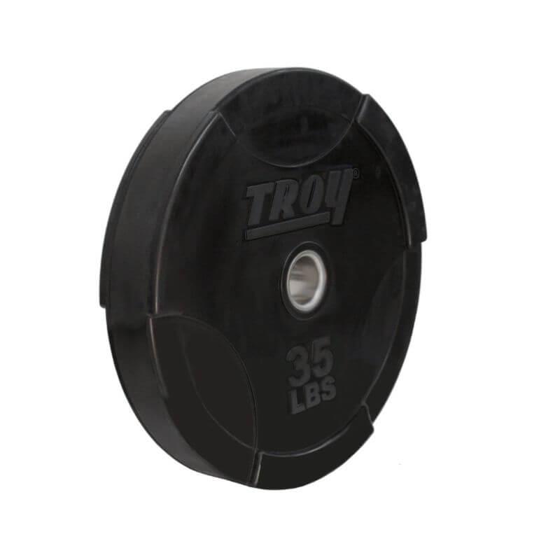 BO-SBP TROY Black Solid Interlocking Bumper Plate with Steel Insert 35lb