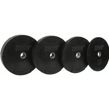 BO-SBP TROY Black Solid Interlocking Bumper Plate with Steel Insert 45lb,35lb 25lb and 10lb