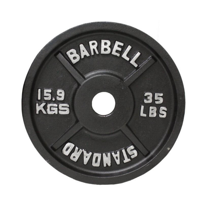 BO Troy Economy Black Cast Iron Olympic Plate 35 lb