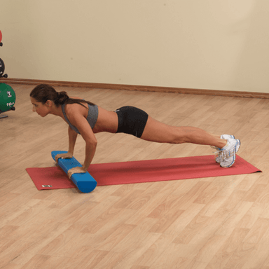 BSTFR36H  Body Solid 36 Half Foam Roller  Sample Exercise with Mat