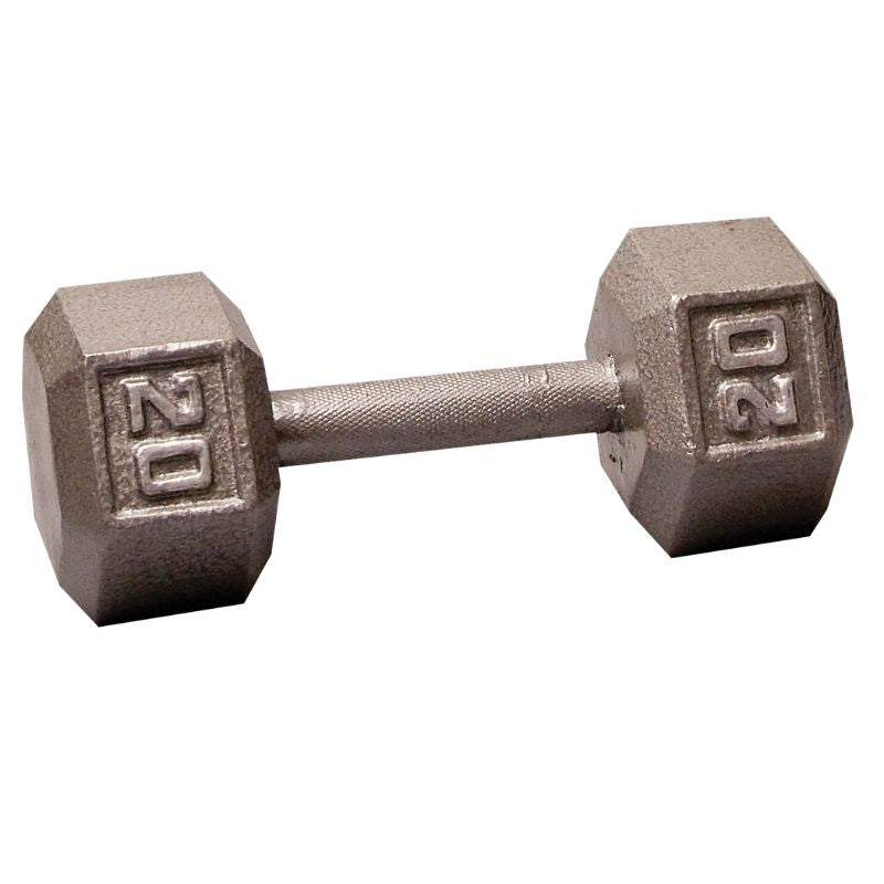 Body-Solid 20 lb Cast Iron Hex Dumbbells