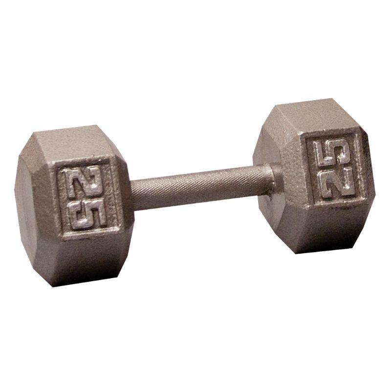 Body-Solid 25 lb Cast Iron Hex Dumbbells