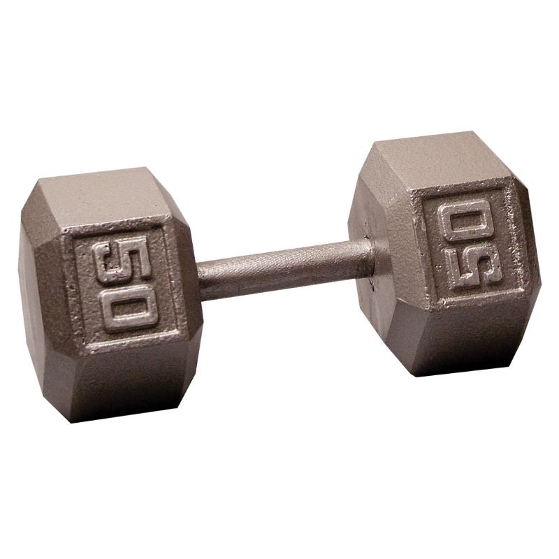 Body-Solid 50 lb Cast Iron Hex Dumbbells