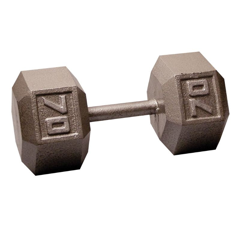Body-Solid 70 lb Cast Iron Hex Dumbbells