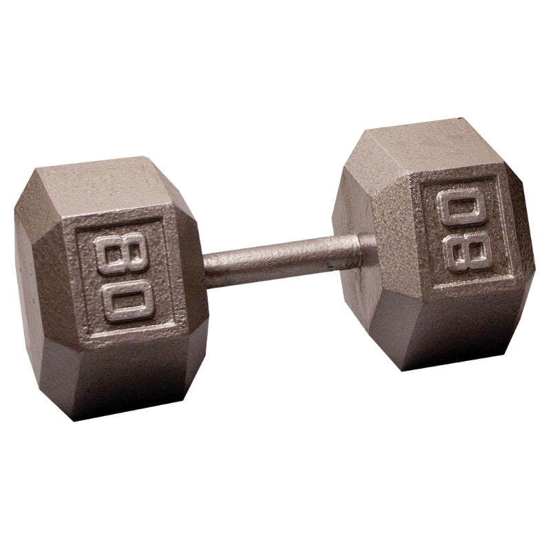 Body-Solid 80 lb Cast Iron Hex Dumbbells