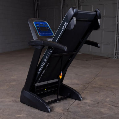 Body-Solid Endurance Folding Treadmill - T25 Front View Foldable Details