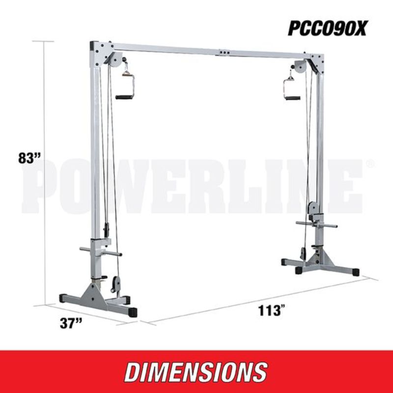 Body-Solid Powerline Cable Crossover Machine - PCCO90X Dimensions