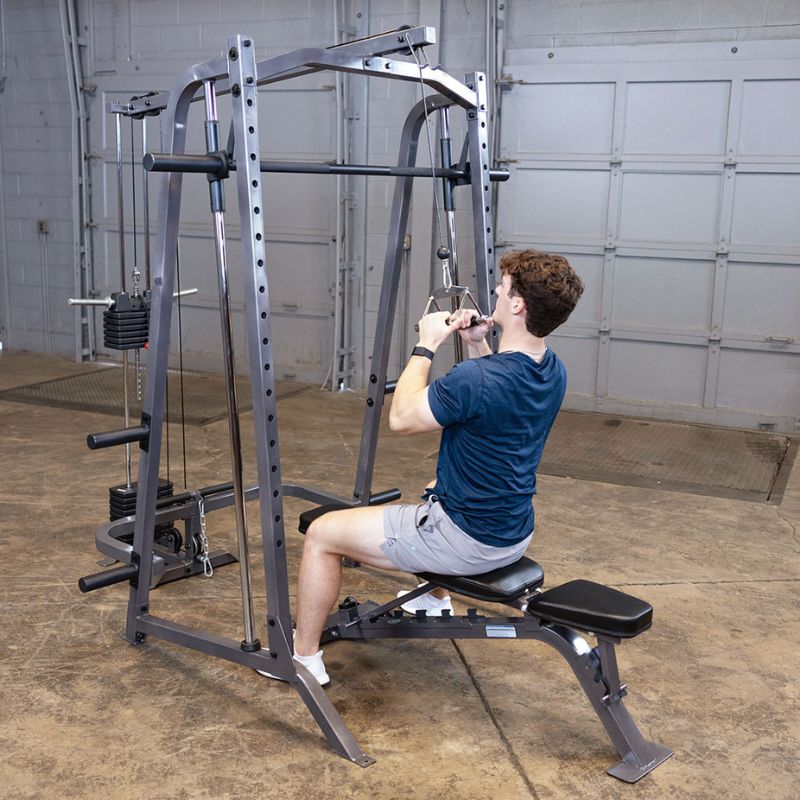 Body-Solid Powerline Smith Machine Package - PSM200P4 Pulldown Workout