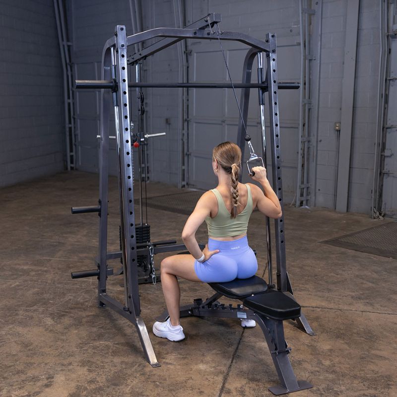 Body-Solid Powerline Smith Machine Package - PSM200P4 Seated Single Arm