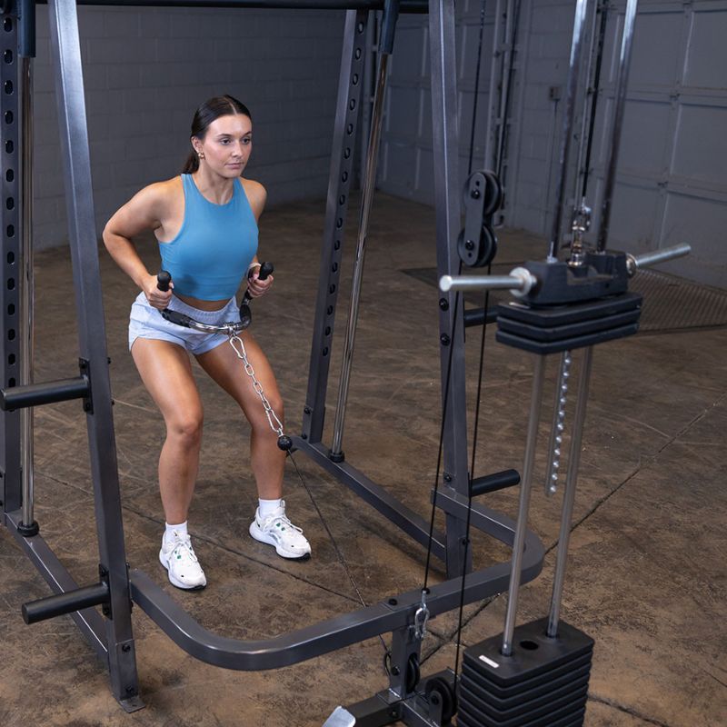 Body-Solid Powerline Smith Machine Package - PSM200P4 Standing Row Female