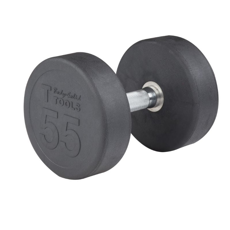 Body-Solid Premium Round Rubber Dumbbells 55 lb Round Rubber Dumbbell