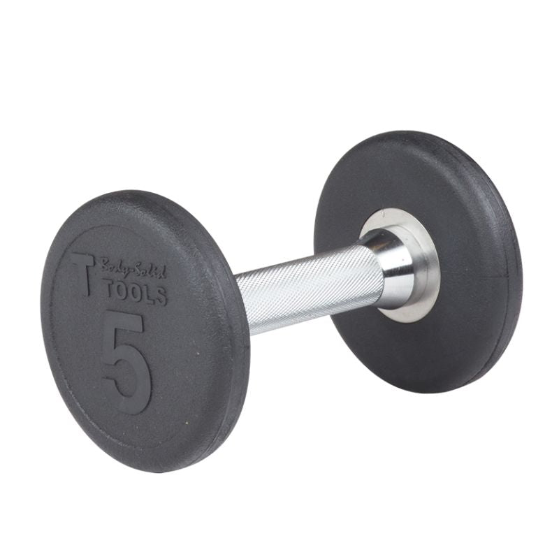 Body-Solid Premium Round Rubber Dumbbells 5 lb Round Rubber Dumbbell