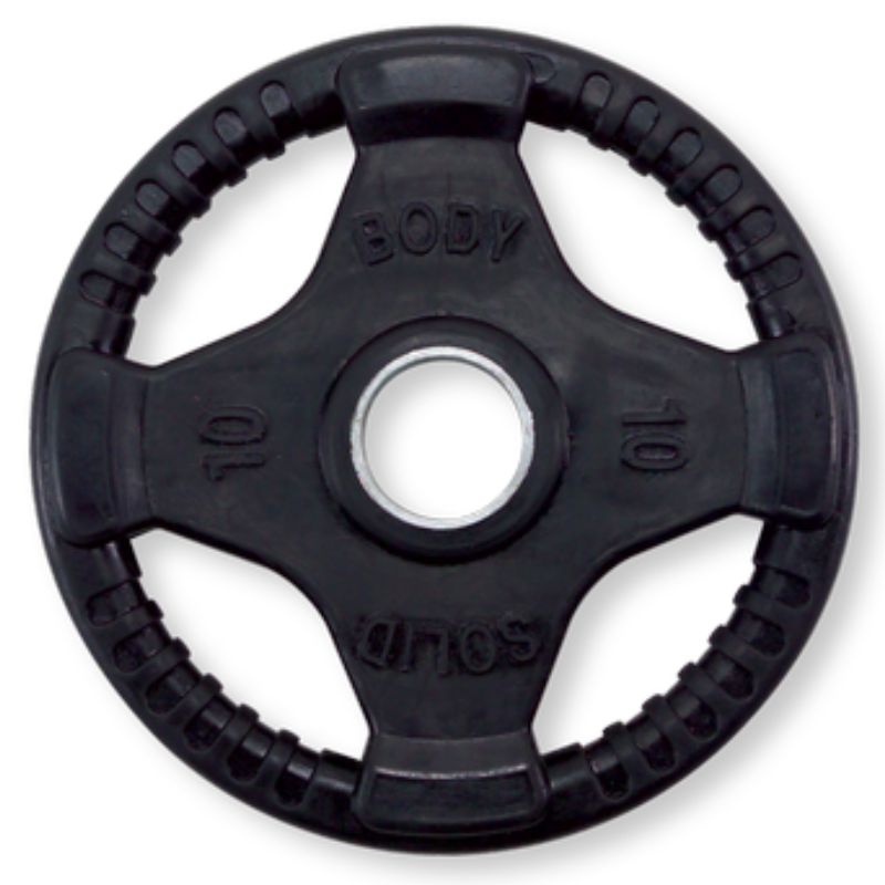 Body-Solid Rubber Grip Olympic Plates  10 lb Rubber grip plates Single
