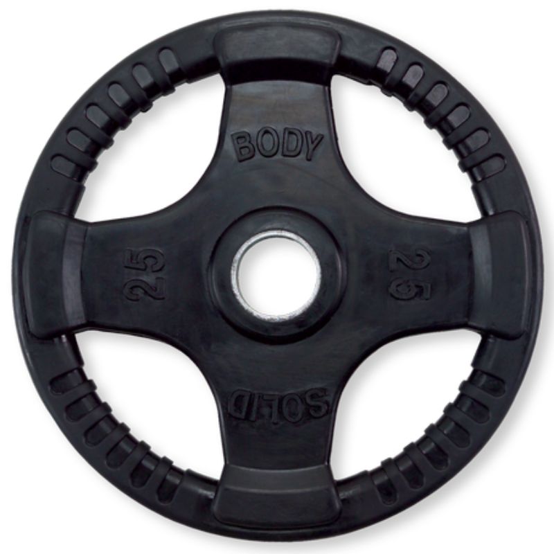 Body-Solid Rubber Grip Olympic Plates  25 lb Rubber grip plates Single