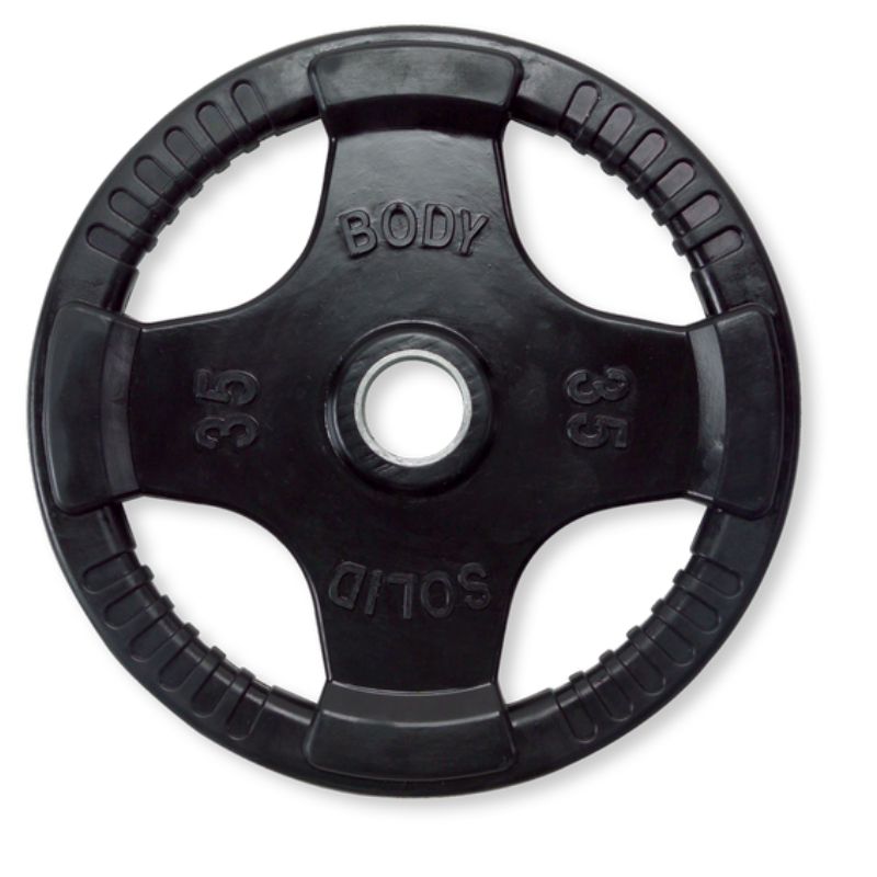 Body-Solid Rubber Grip Olympic Plates  35 lb Rubber grip plates Single