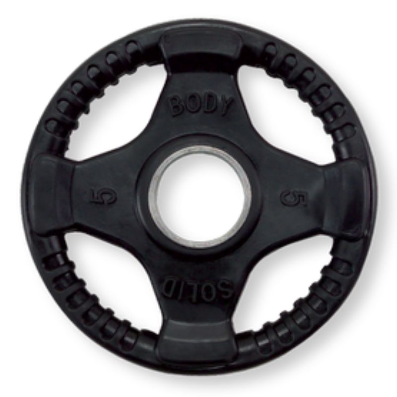 Body-Solid Rubber Grip Olympic Plates 5 lb Rubber grip plates Single