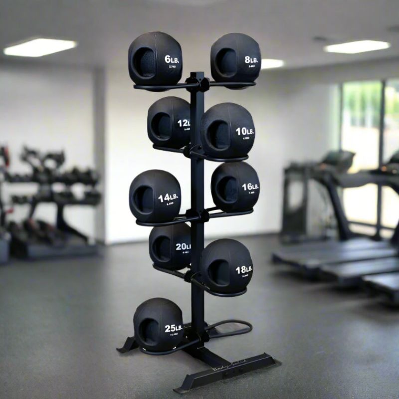 Body-Solid Ball Rack with 10 Dual Grip Balls Package - GMR20-DUALPACK Set inside Gym