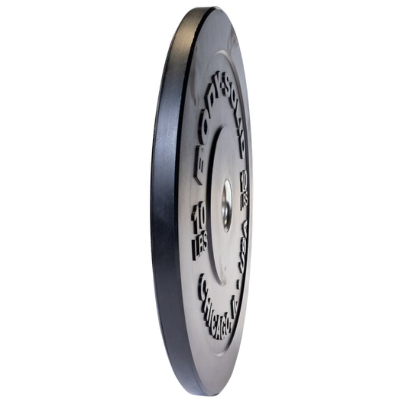 Body-Solid Chicago Extreme Bumper Plates - Black 10 lb bumper plate side view