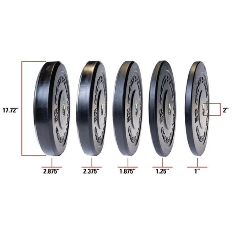 Body-Solid Chicago Extreme Bumper Plates - Black Dimensions
