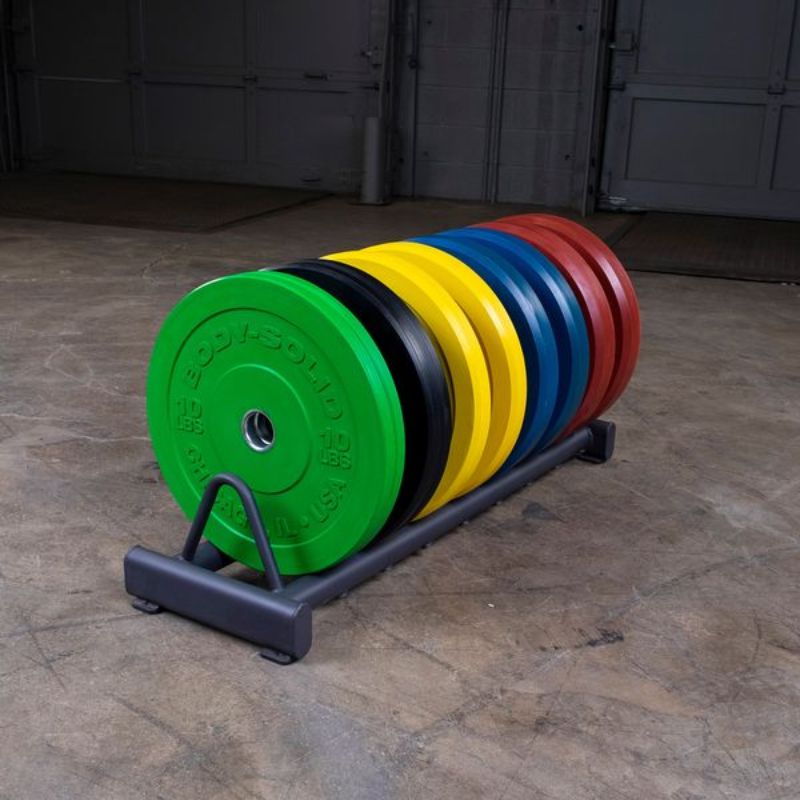 Body-Solid Chicago Extreme Color Bumper Plates Pair with Rack