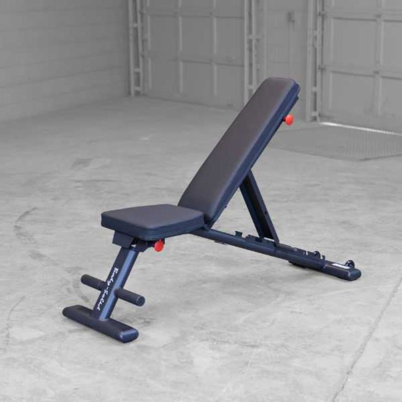 Body-Solid Commercial Folding Bench - GFID225B Side View inclined
