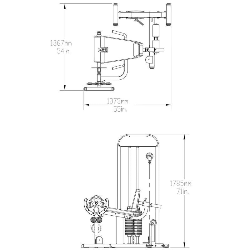 Body-Solid PRO-Select Leg Extension Leg Curl Machine - GCEC-STK Schematics