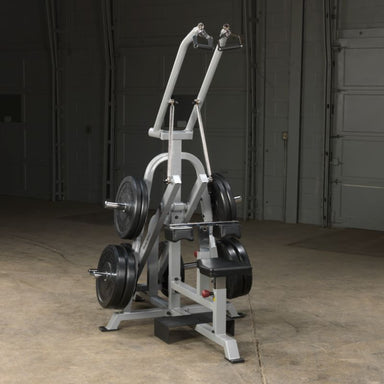 Body-Solid Pro ClubLine Leverage Lat Pulldown - LVLA Main Display with Olympic Plates