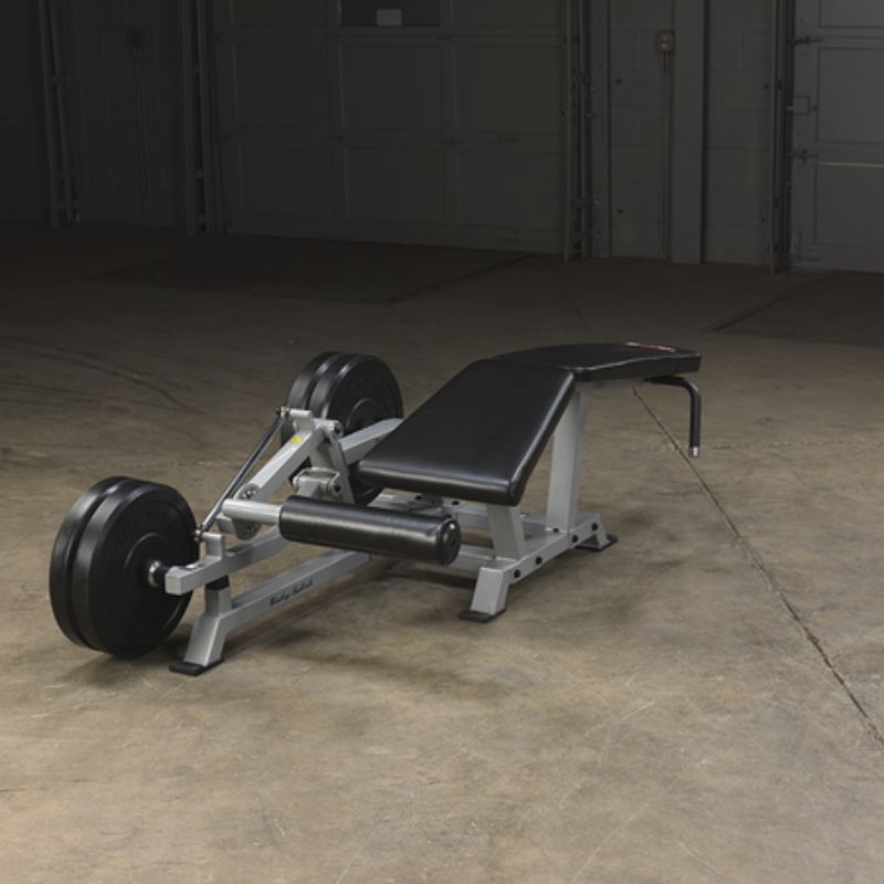 Body-Solid Pro ClubLine Leverage Leg Curl - LVLC Gallery with Olympic Bumper Plates