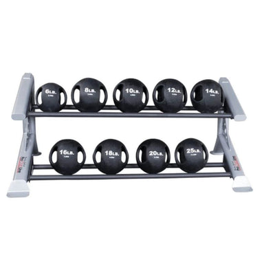 Body-Solid Pro Clubline 2 Tier Medicine Ball Rack - SDKR500MB with Body-Solid BSTDMB Dual Grip Medicine Ball