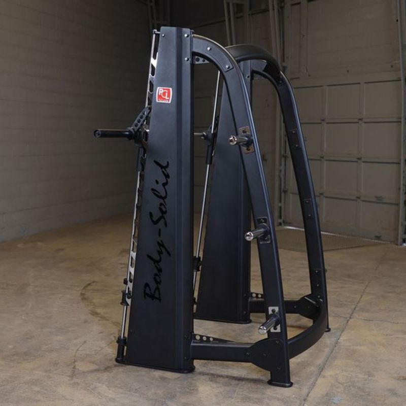 Body-Solid Pro Clubline Counter-Balanced Smith Machine - SCB1000B Side View inside Gym