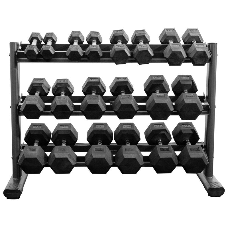 BodyKore RB550 RUBBER HEX DUMBBELL SET 5-50LB W_G241