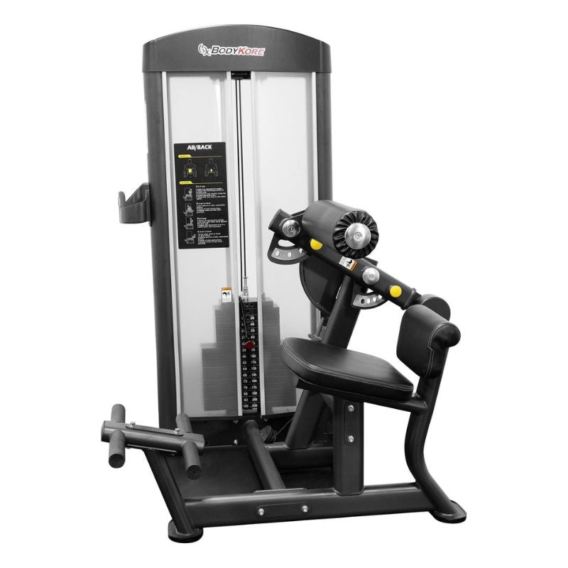 BodyKore Isolation Series - AbdominalBack Extension Combo - GR637 Black