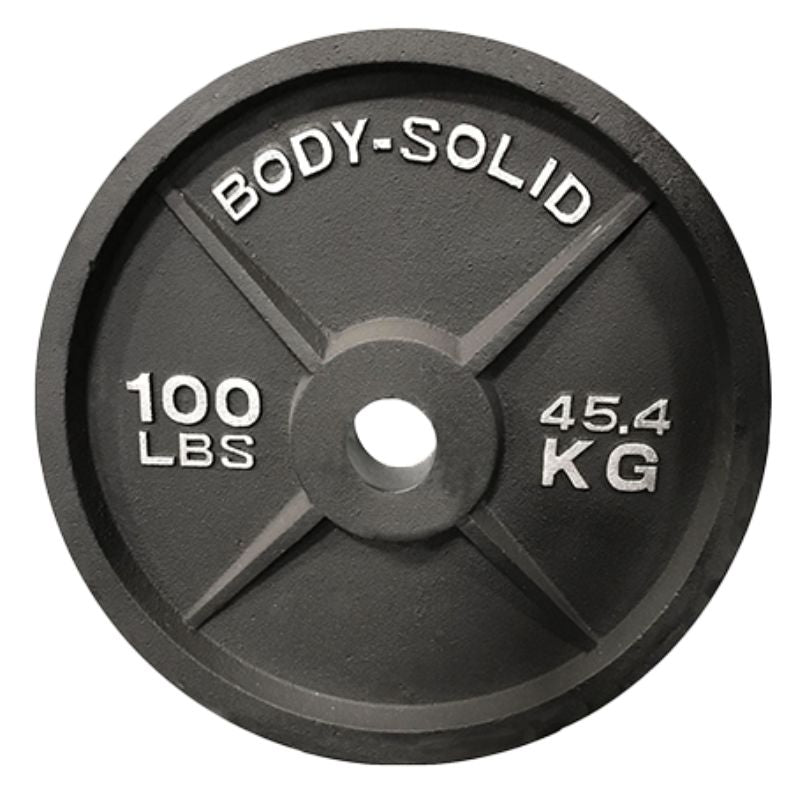 Body Solid Cast Iron Olympic Plates  100 lb cast iron olympic plate