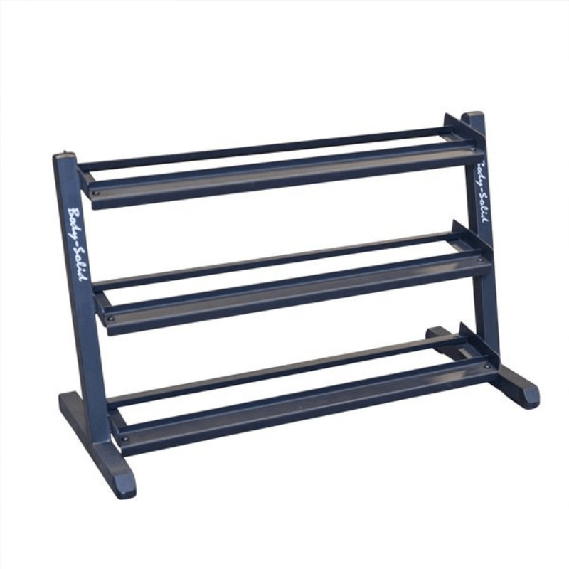 Body Solid GDR48B Black 3 Tier Horizontal 48" Dumbell Rack Empty