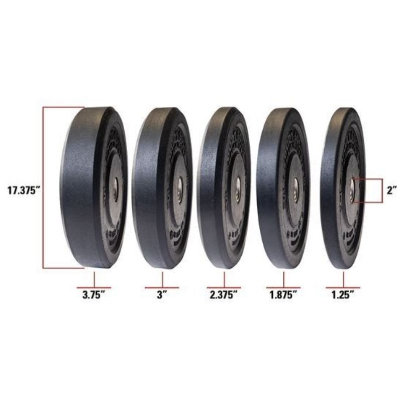 Body Solid OBPH Premium Bumper Plates Dimensions