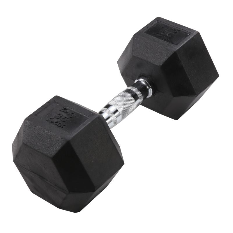 Body Solid Rubber Hex Dumbbells 35 lb Hex Rubber Dumbbell