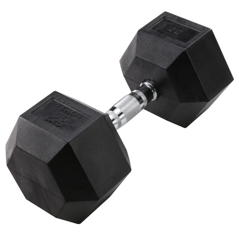 Body Solid Rubber Hex Dumbbells 55 lb Hex Rubber Dumbbell