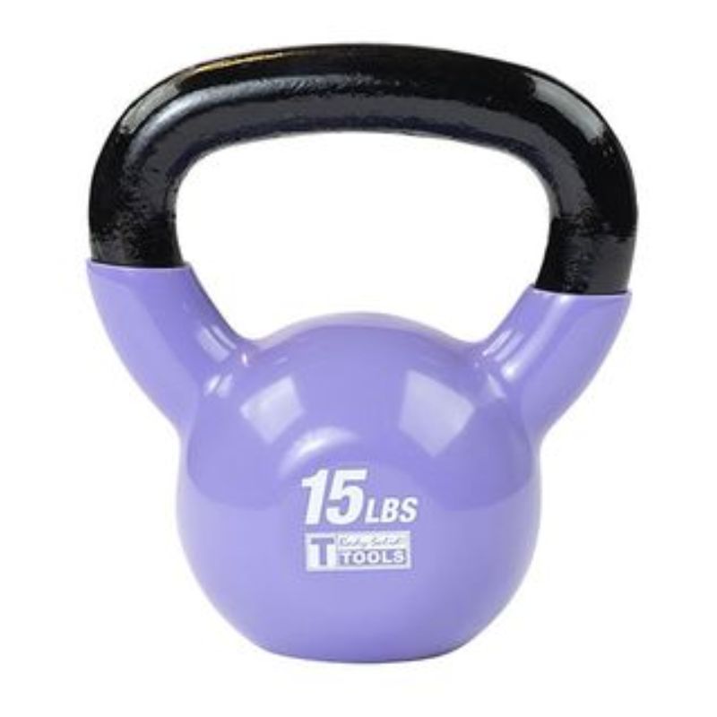 Body Solid Vinyl Dipped Kettlebells 15 lb Vinyl Kettlebell