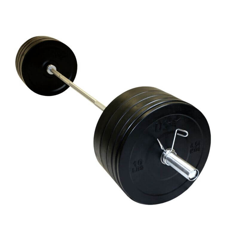 GBOSS-305SBP USA Sports by Troy 305lb Bumper Plate Set with Olympic Bar