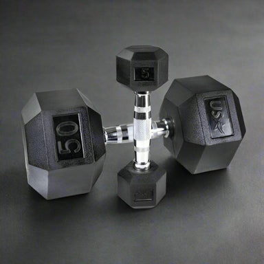 HD-R USA by Troy  Rubber Hex Dumbbells  50 lb and 5 lb