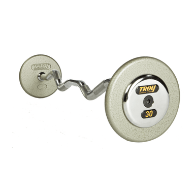 HZB-CTROY Pro Style Curl Barbell-Hammer-tone Gray Chrome End Caps