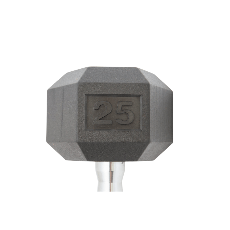 York Rubber Hex Dumbbell w/ Chrome Ergo Handle