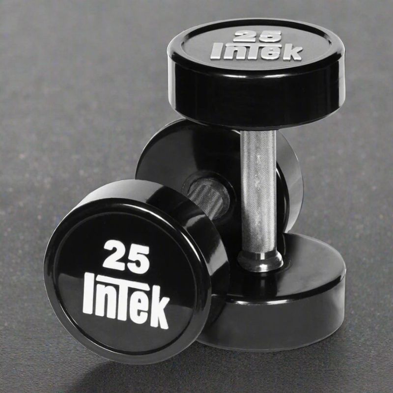 Intek Bravo Series Solid Urethane Dumbbells - DBSUB 25lbs Pair